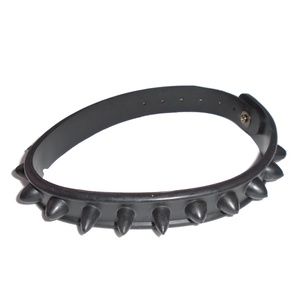 Black Rubber Spiked Choker Spike Closure NEW